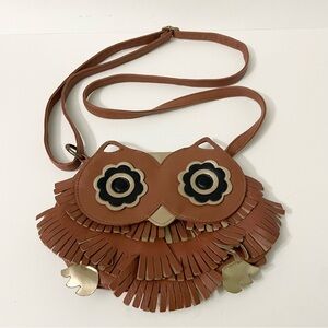 Lulu Owl Design Tan Crossbody Bag